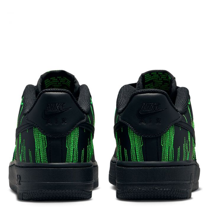 Grade-School Nike Air Force 1 LV8 4 Black/Black-Green Strike-Vivid Purple