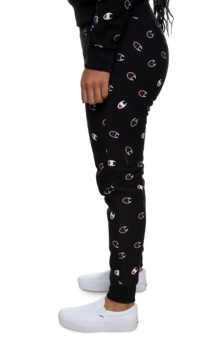 CHAMPION Reverse Weave All Over Print Joggers ML777P BLK Shiekh