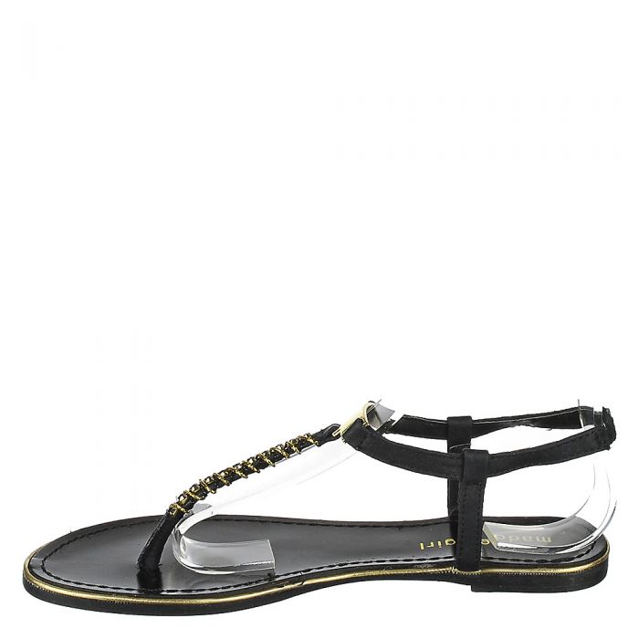 Mellowed Thong Slingback Sandal Black