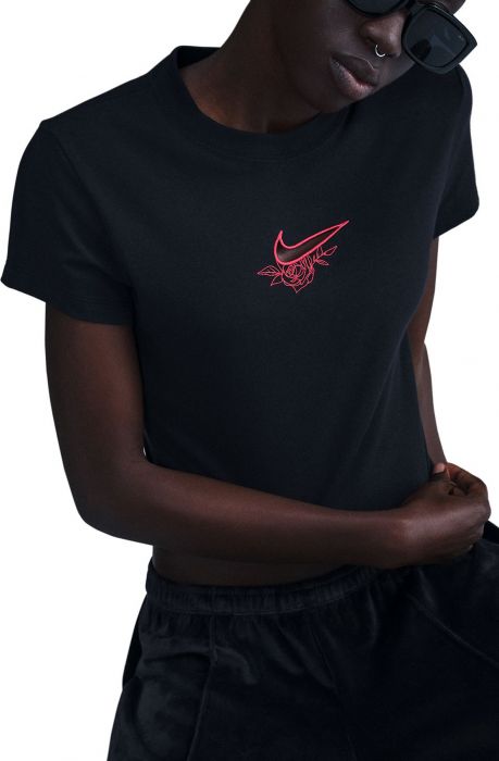 Chill Knit Cropped T-Shirt Black