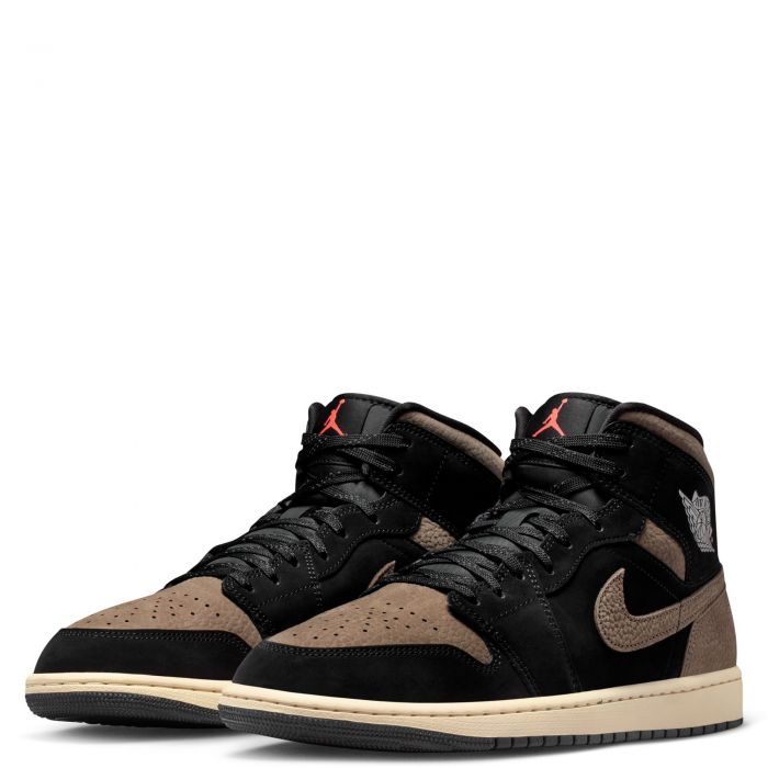 Air Jordan 1 Mid SE Black/Olive Grey-Lt Wild Mango