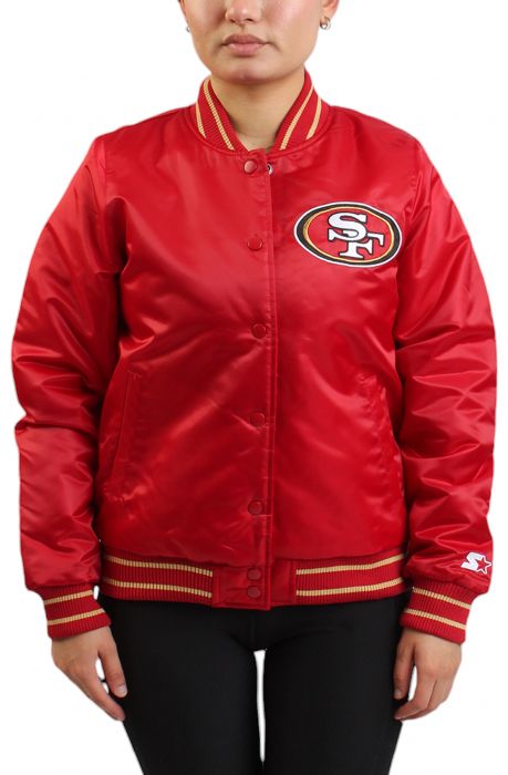 NFL Women's San Francisco 49ers Satin Jacket  Red