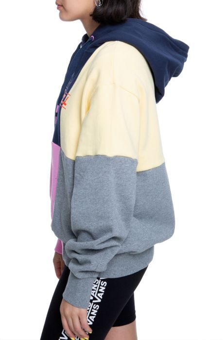 Check Piece Hoodie Dress Blue Checkwork