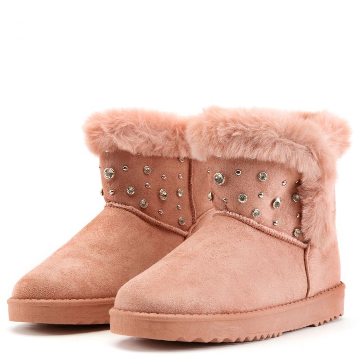 Annie-12 Ankle Booties Pink