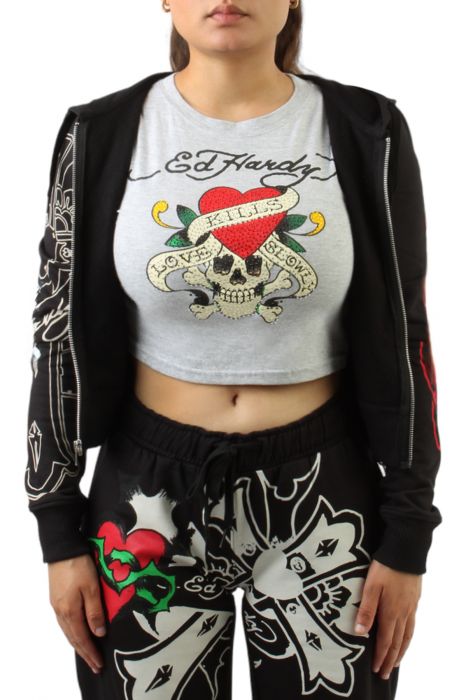 Sacred Heart Zip Hoodie Black