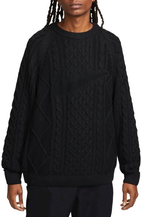NIKE Sportswear Cable Knit Sweater DQ5176 010 - Shiekh