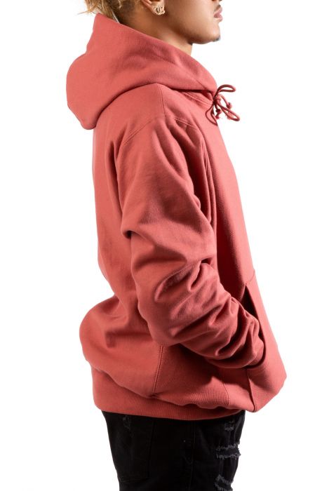 Reverse Weave Pullover Hoodie Sandalwood Red