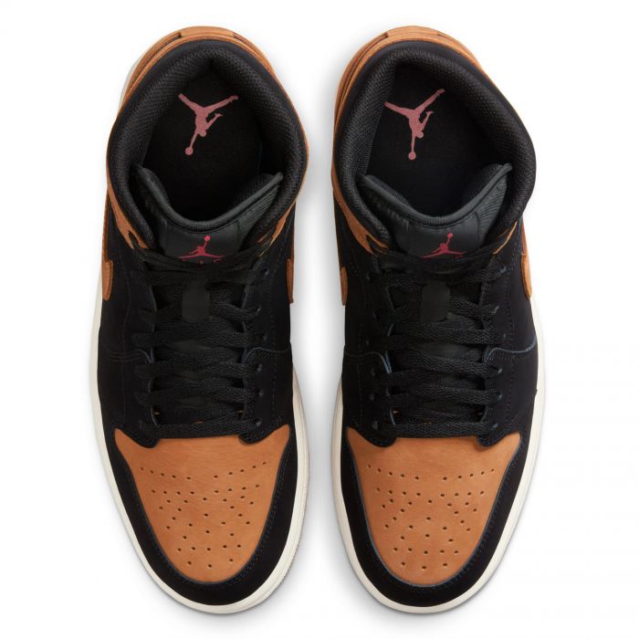 Air Jordan 1 Mid SE Black/Flax-Varsity Red-Sail