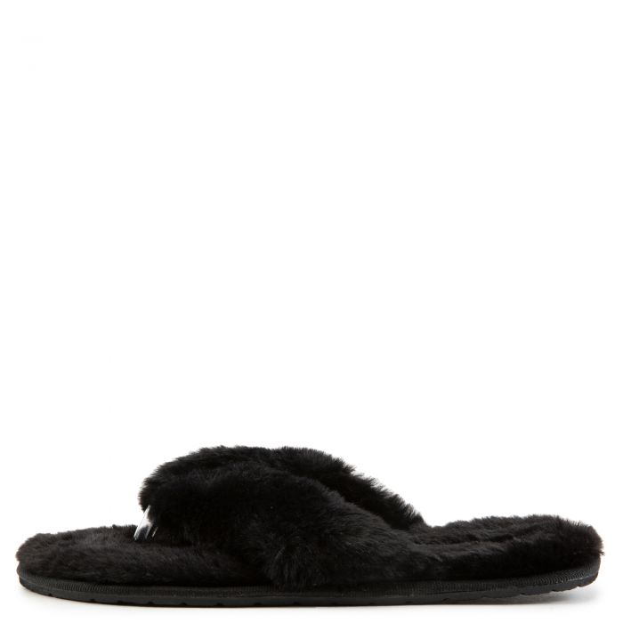 CAPE ROBBIN Comfort-Shi Fur Sandals COMFORT-SHI-BLK - Shiekh
