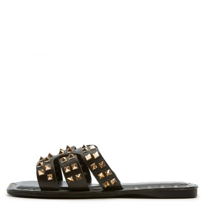 CAPE ROBBIN Amisha Flat Sandals AMISHA-BLK - Shiekh