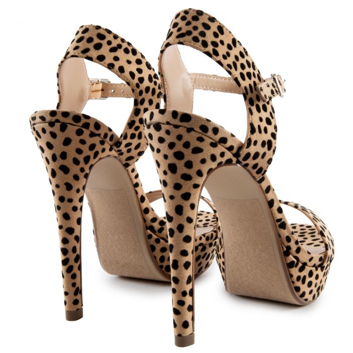 Revolve-S Strappy High Heels Cheetah