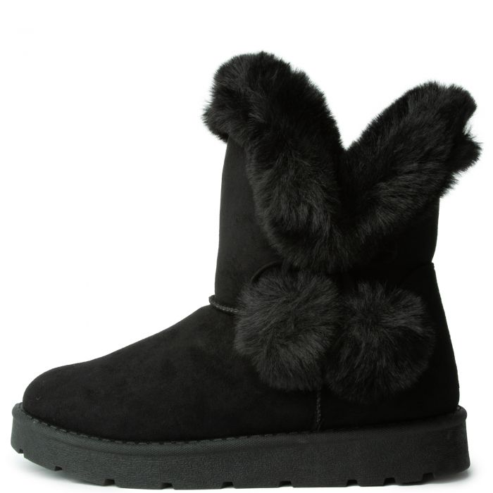 Frozen-73 Fur Boots Black