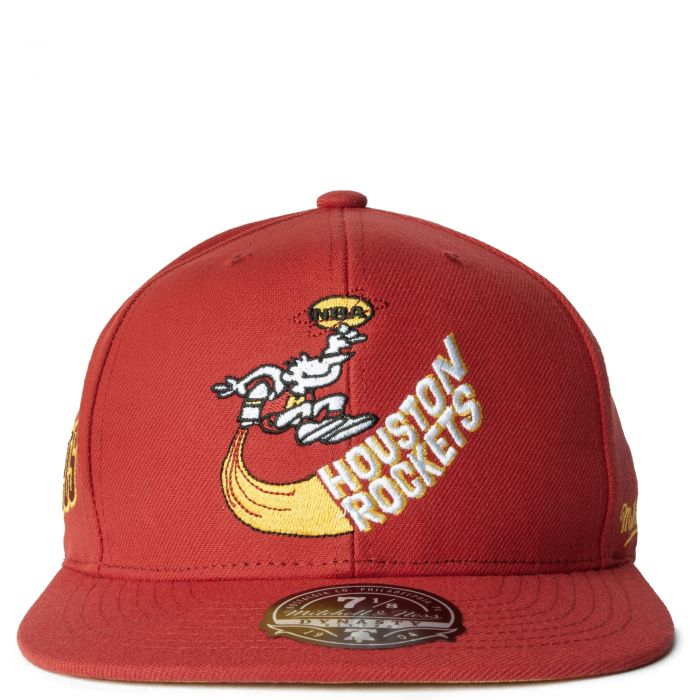 Logo History Fitted HWC Houston Rockets Snapback Red