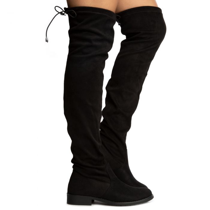 Dominate-B22 Over The Knee Boots Black Suede