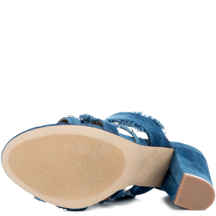 Cape Robbin Women's Lisa-31 High Heel Denim Blue
