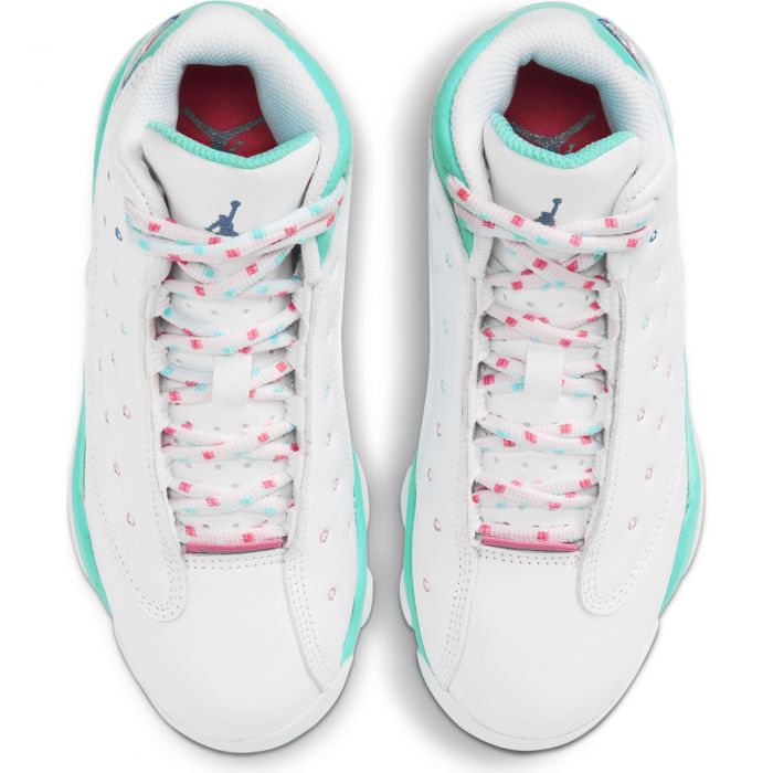 (PS) Air Jordan 13 Retro White/Soar-Aurora Green-Digital Pink