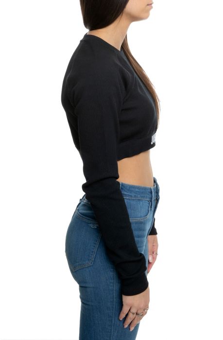 Sportswear Long Sleeve Crop Top Black