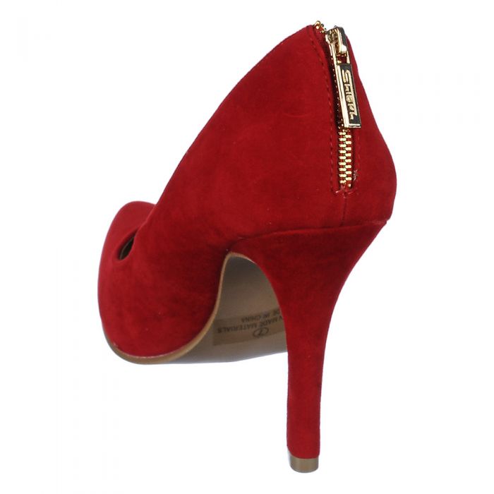 Women's High Heel Pump Mellina Red Sude Shiekh zipper