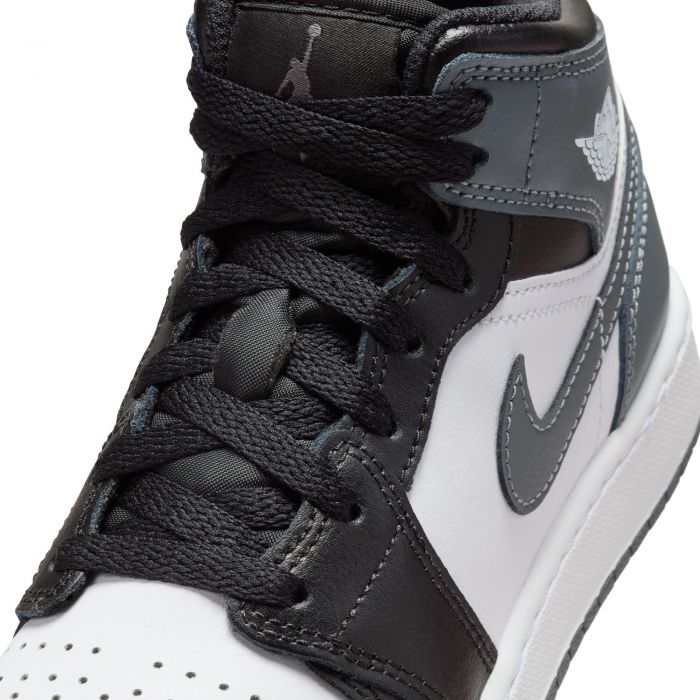 Grade School Air Jordan 1 Mid Black/Iron Grey-White