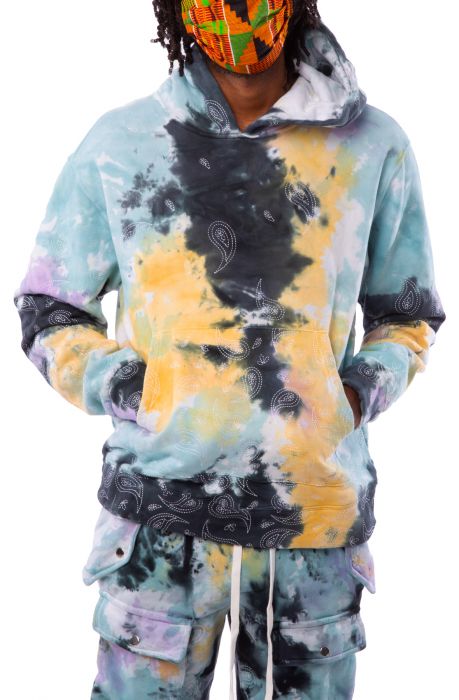 Olive Paisley Tie Dye Hoodie Tie Dye