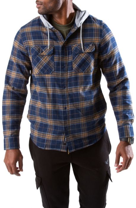 vans hooded flannel shirt