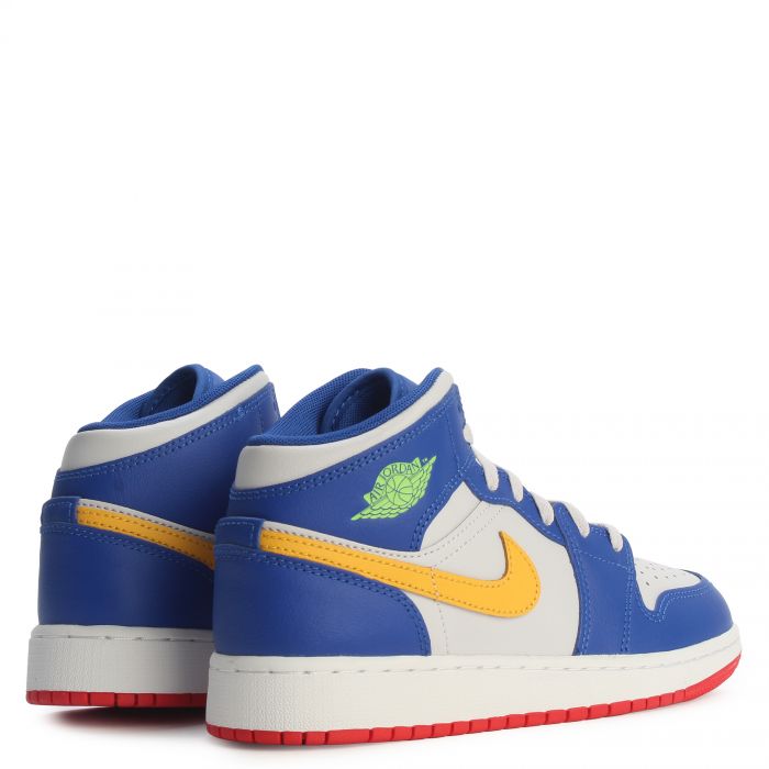 Grade-School Air Jordan 1 Mid  Racer Blue/Speed Red