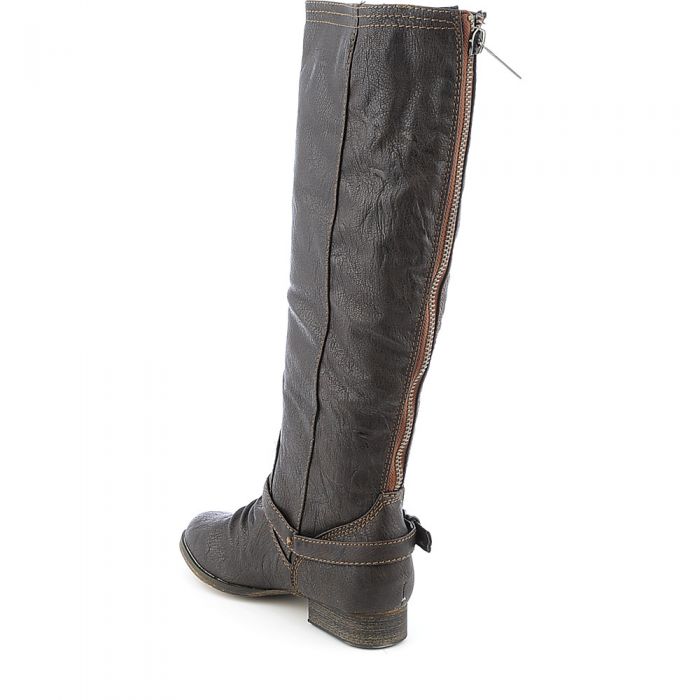 Knee-High Boot Outlaw-81 Dark Brown/Tan Zipper
