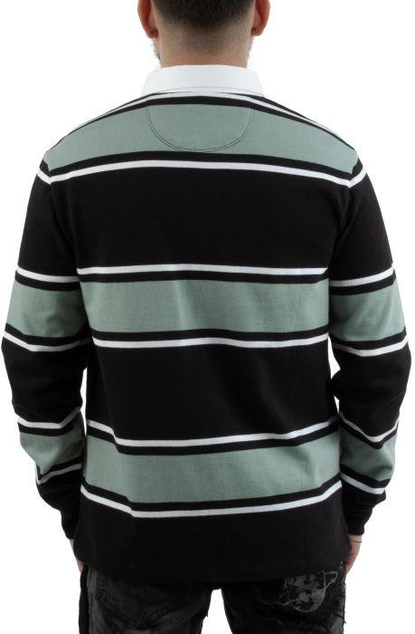 Palmer Striped Rugby Black/Green