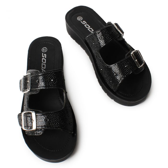 Karina Strap Slide Black