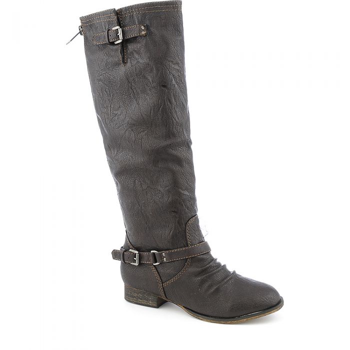 Knee-High Boot Outlaw-81 Dark Brown/Tan Zipper