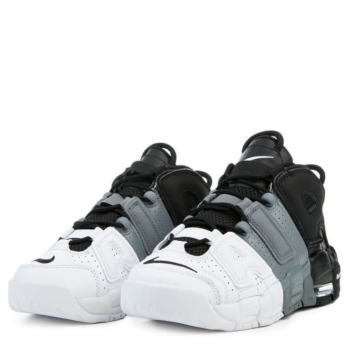 nike air more uptempo black white gs