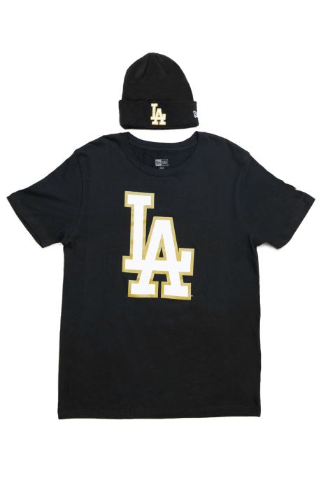 NEW ERA CAPS New Era Los Angeles Dodgers Tee & Beanie Gift Box TKNITBLK ...