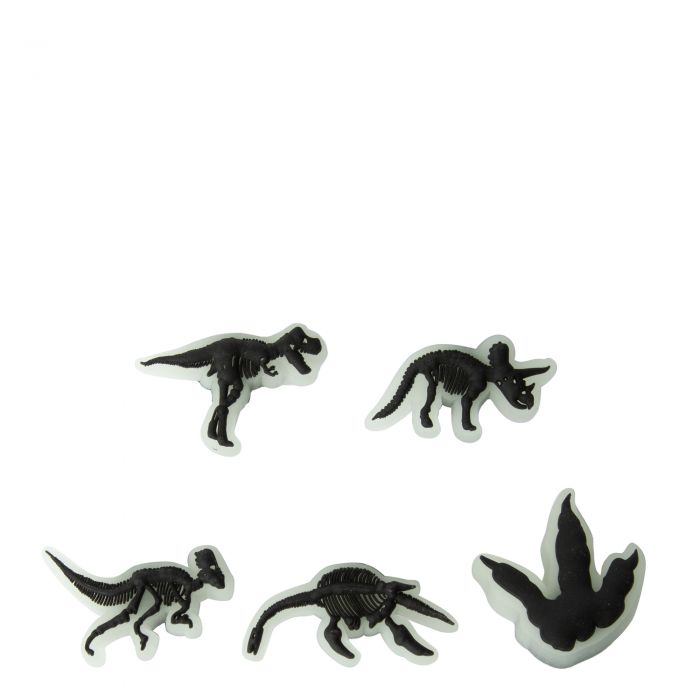 Glow In The Dark Dino 5 Pack Jibbitz Multi Color