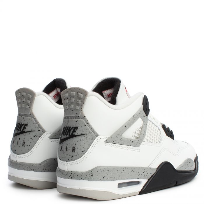 Grade-School Air Jordan 4 Retro Summit White/Fire Red-Cement Grey-Black