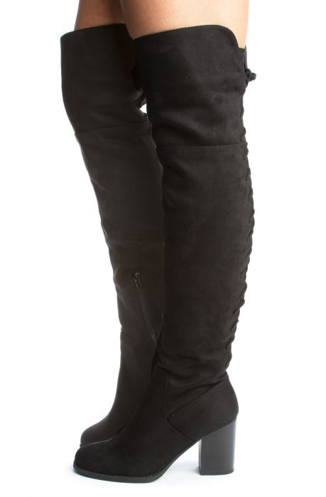 Aspire-S Over The Knee High Heel Boot Black Isu