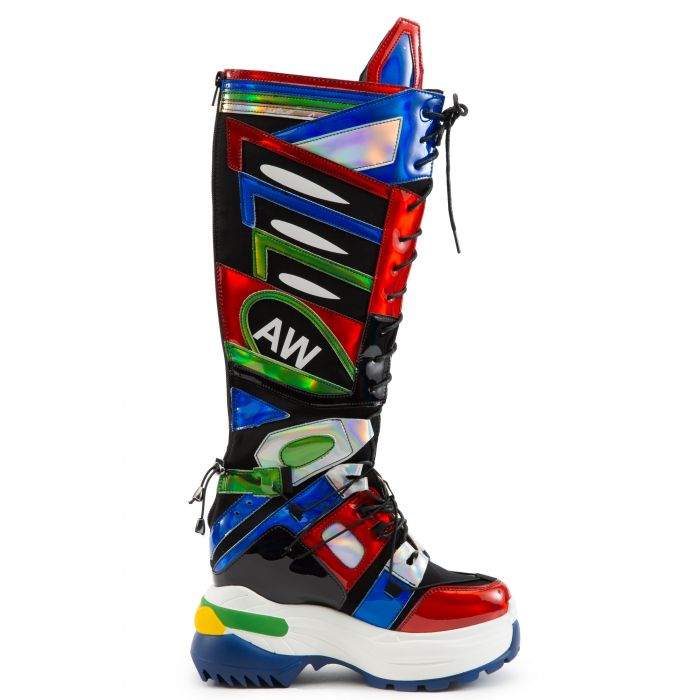 Oval-7 Platform Boots Multi