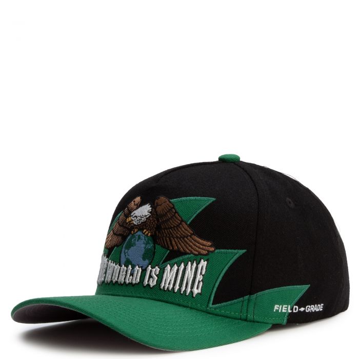 The World Is Mine Wool Trucker Hat Black/Green