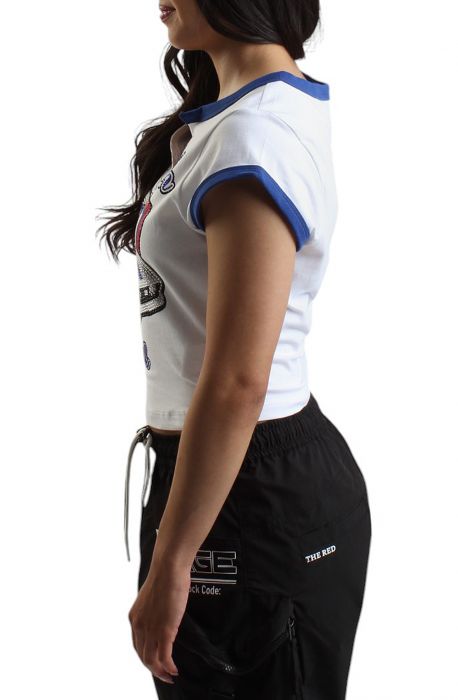 Ford X True Religion Crystal Mustang Baby Tee White