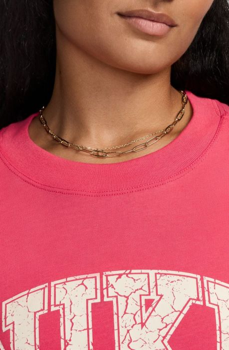 Essential Oversized T-Shirt Aster Pink/Pale Ivory