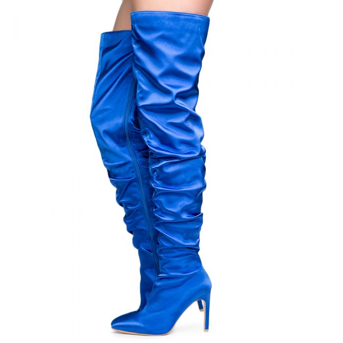 Cape Robbin Kitana-6 Women's Royal Blue High heel Boots Royal Blue