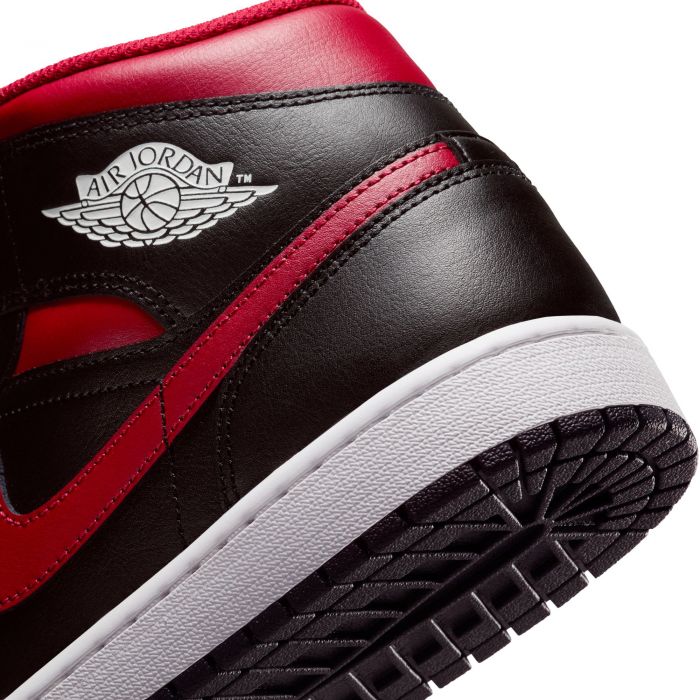 Jordan 1 Mid Black/Varsity Red-Summit White