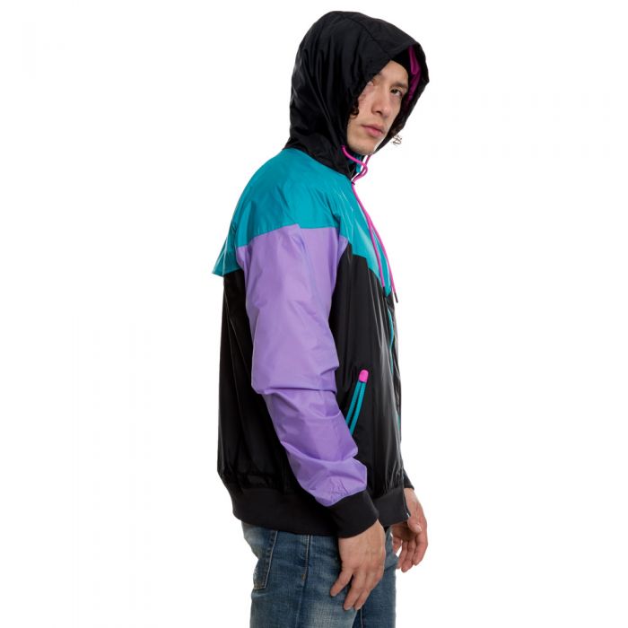 SPORTSWEAR WINDBREAKER BLACK/SPIRIT TEAL/ACTIVE FUCHSIA