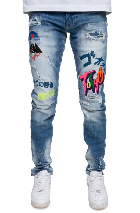 Smoke Rise Tokyo Denim Jeans JP9739-FERYBL - Shiekh