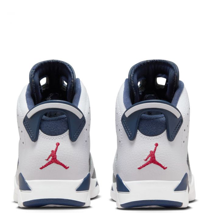 Pre-School Jordan 6 Retro White/Varsity Red-Midnight Navy