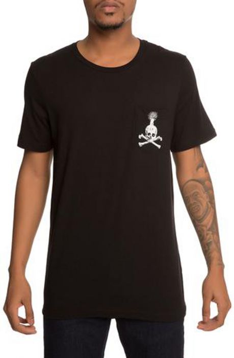Skull Illuminated Pocket T-shirt Black
