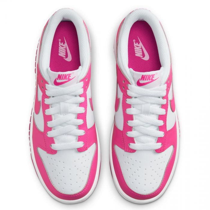 Grade School Dunk Low  White/Laser Fuchsia