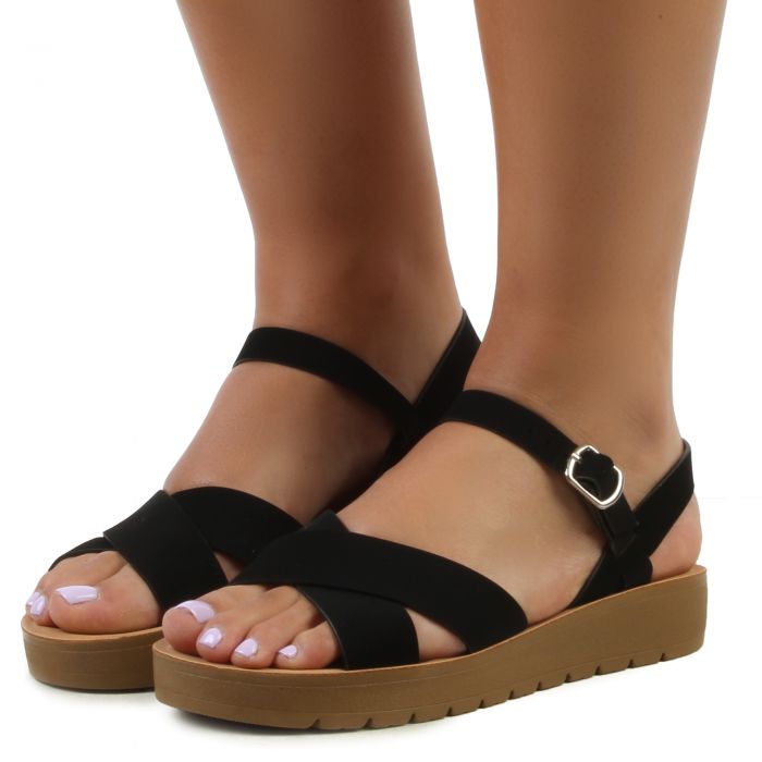FD Chester Flat Sandal  Black