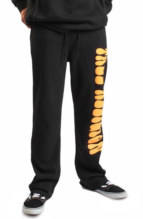 Puff Print Stacked Sweat pant  Black