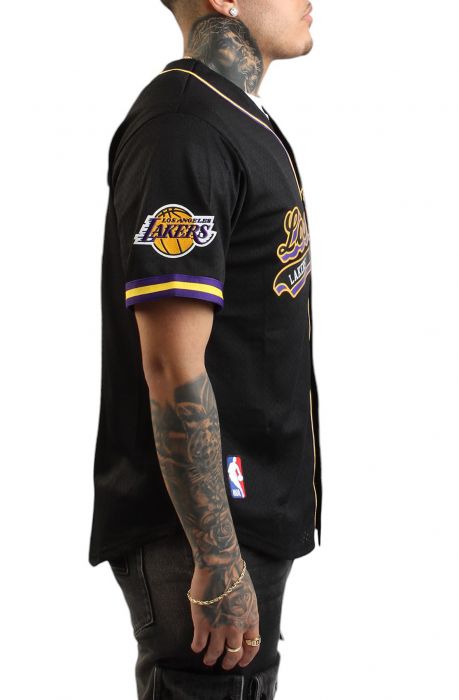 Los Angeles Lakers Baseball Jersey  Black