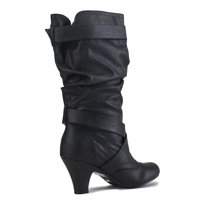 Women's Low-Heel Pocket Boot Reggie-01P Black
